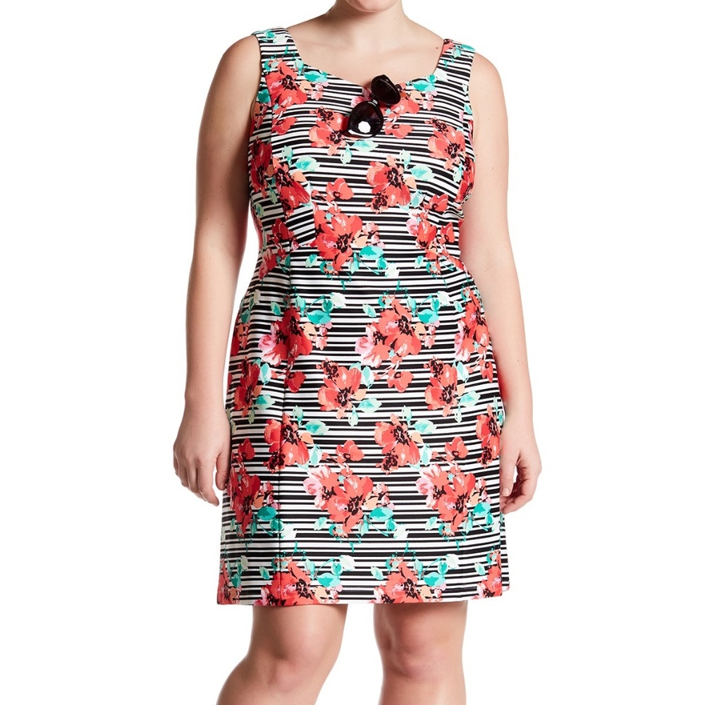 Adrianna Papell Women's Printed Scuba A-line Dress